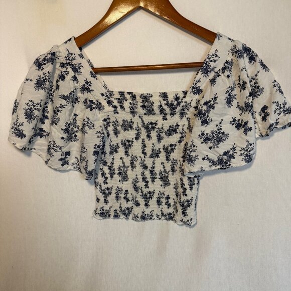 Japna Tops - Japna Boho Floral Crop Top Off Shoulder Shirt-Festival/Summer